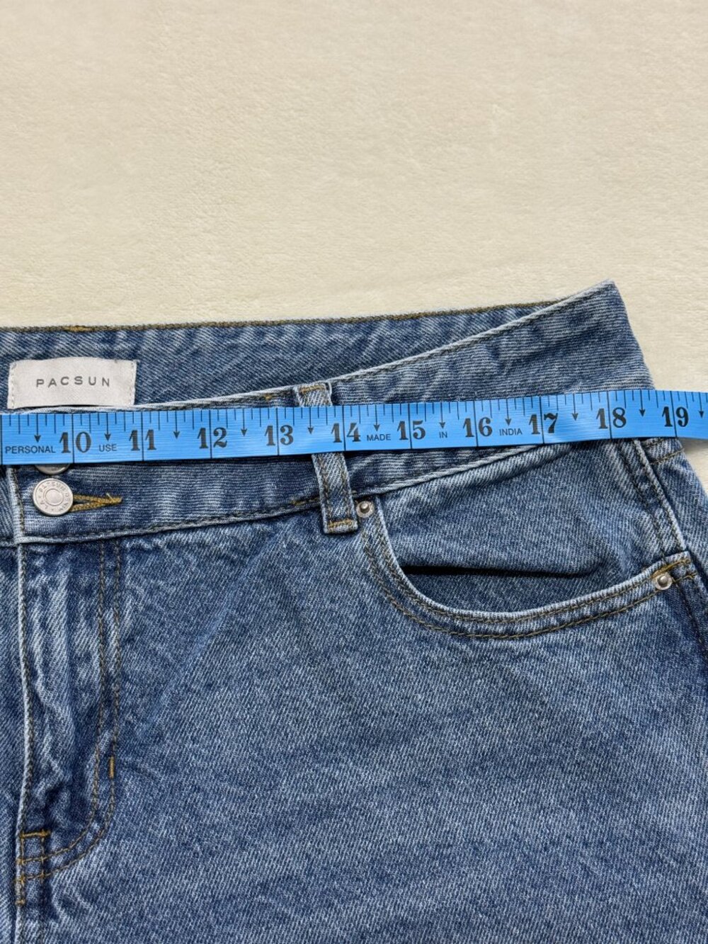 PacSun Baggy Jeans Womens 31 Blue Wide Leg 100% Cotton High Rise Y2K Denim - Picture 12 of 15